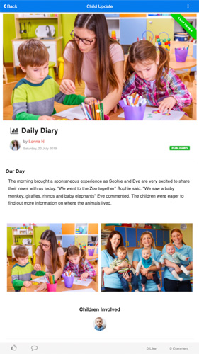 daily child care activity reports