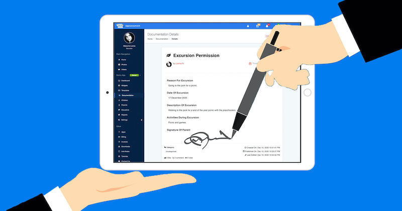 Childcare App Digital Signatures