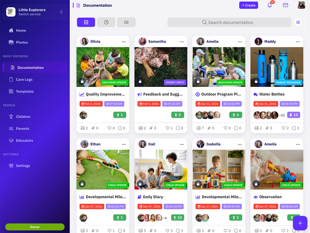 Tablet documentation list preview