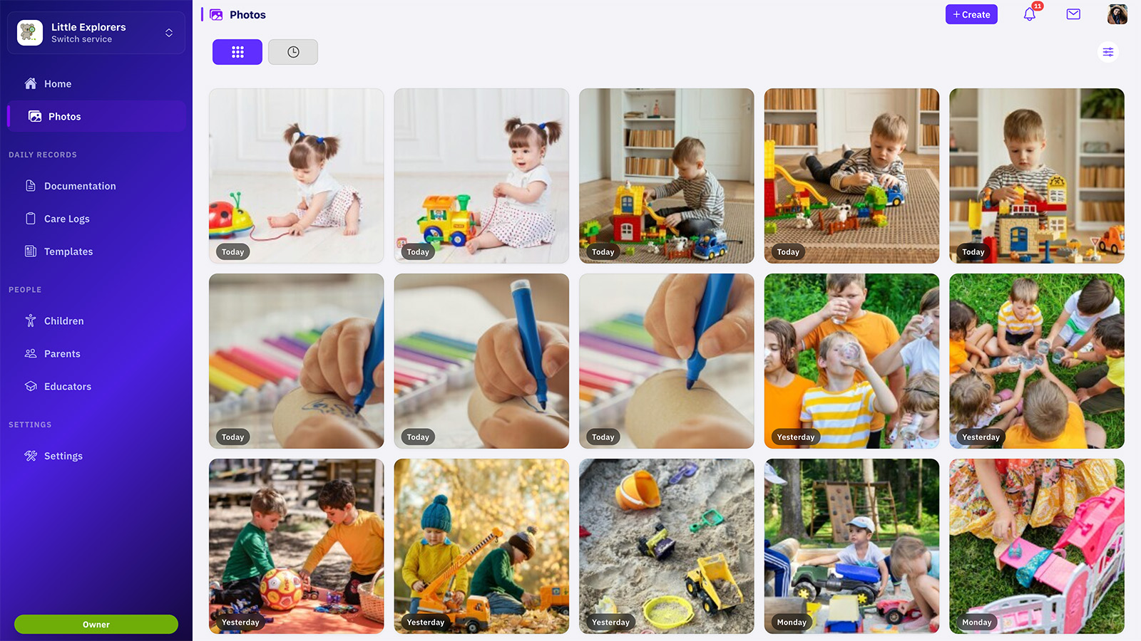 Photo-rich stories preview